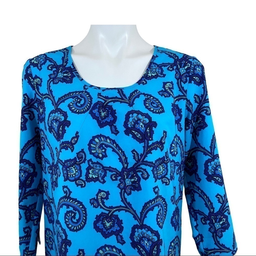 🌻LizClaiborne NY Blue Top Tunic Blouse Sz Small - Picture 2 of 7